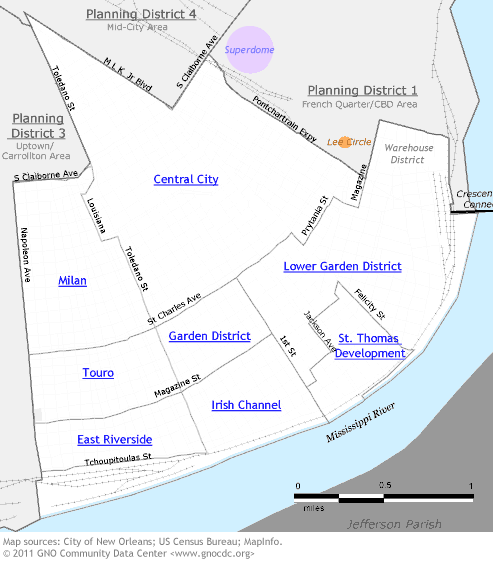 Central City/Garden District Map