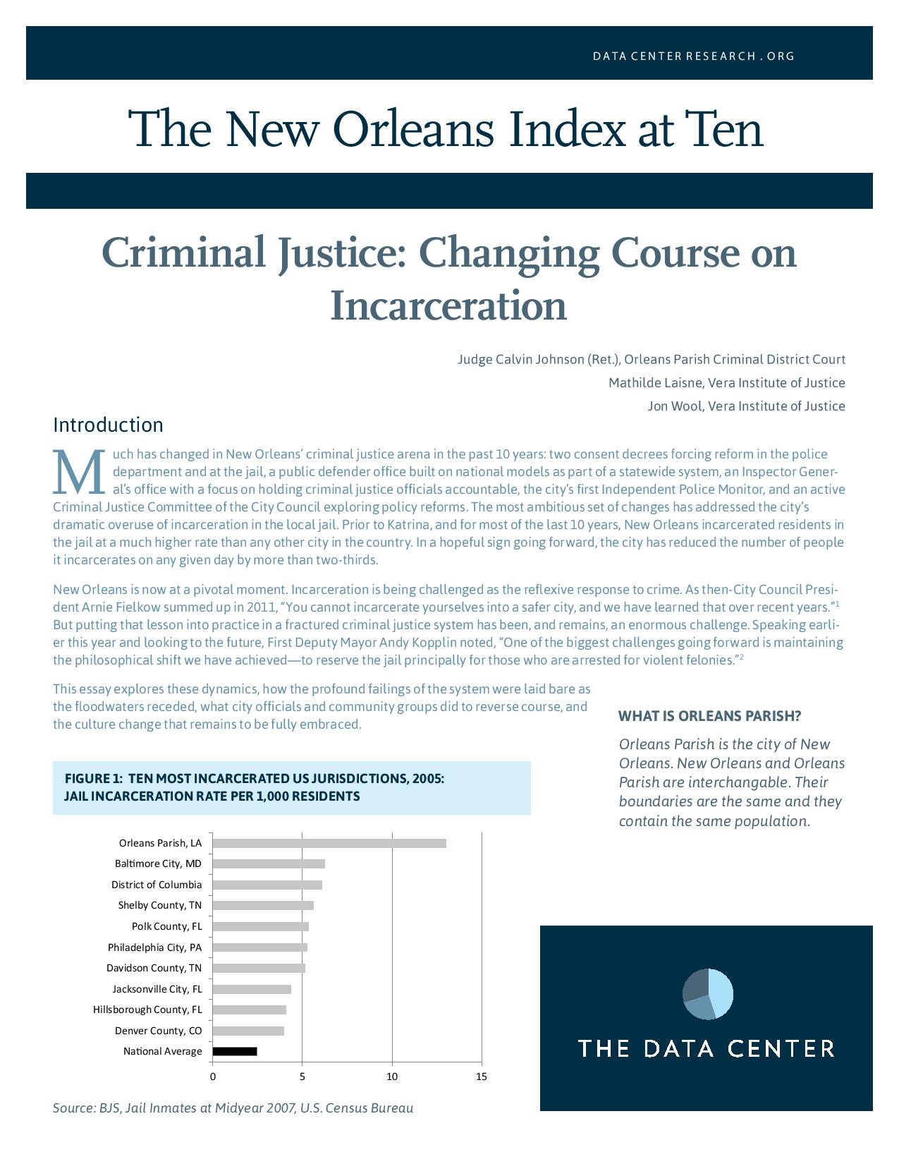 Criminal Justice: Changing Course on  Incarceration
